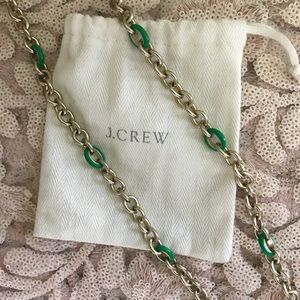 J. Crew Long Chain Link Necklace | Green/Gold